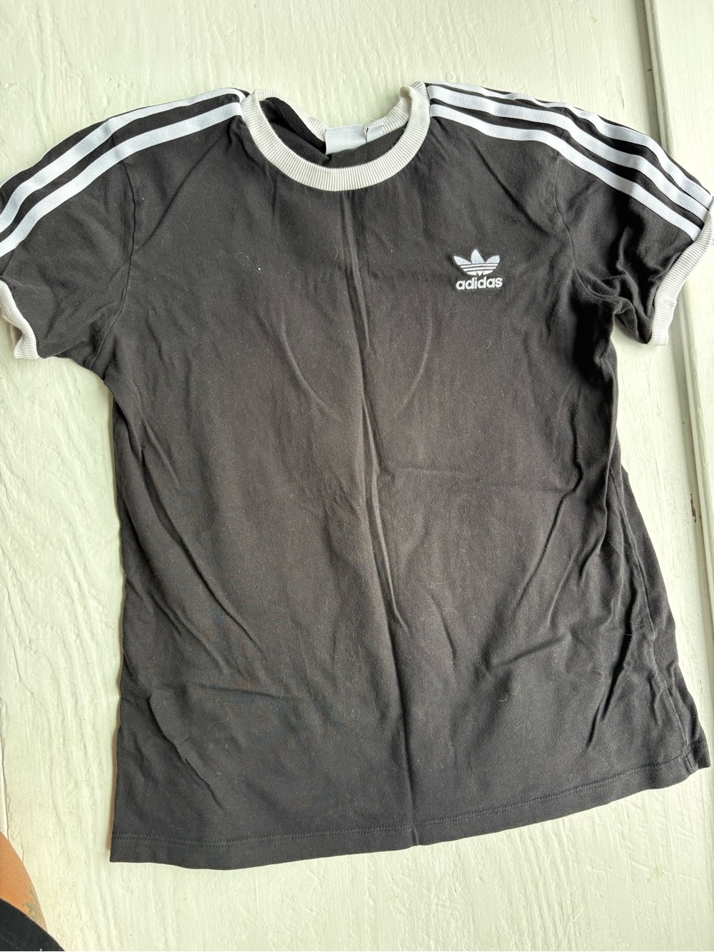 Adidas Originals Black 3-Stripes California Ringer Tee Size L
